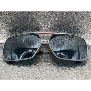 Spalding Vintage Folding Sunglasses Grey with Red stripe